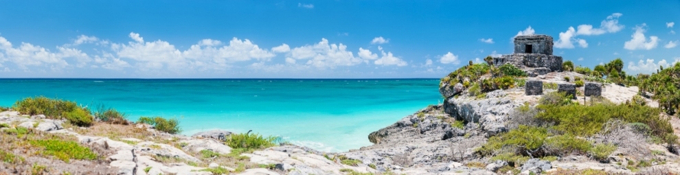 Maya Ruinen am Strand von Tulum in Mexiko (BlueOrange Studio / stock.adobe.com)  lizenziertes Stockfoto 
Infos zur Lizenz unter 'Bildquellennachweis'